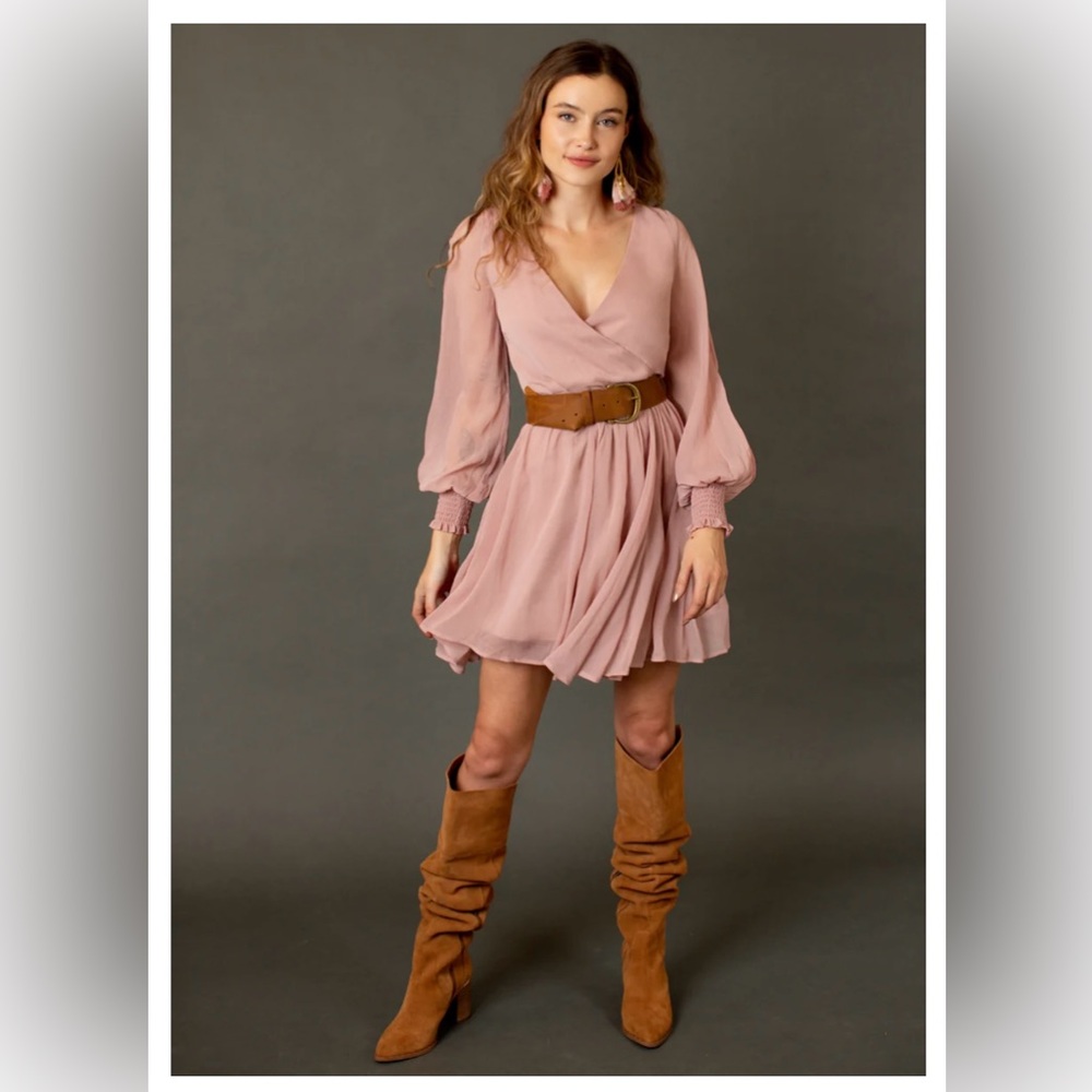 Joyfolie Ani Dress in Nude Pink size Medium